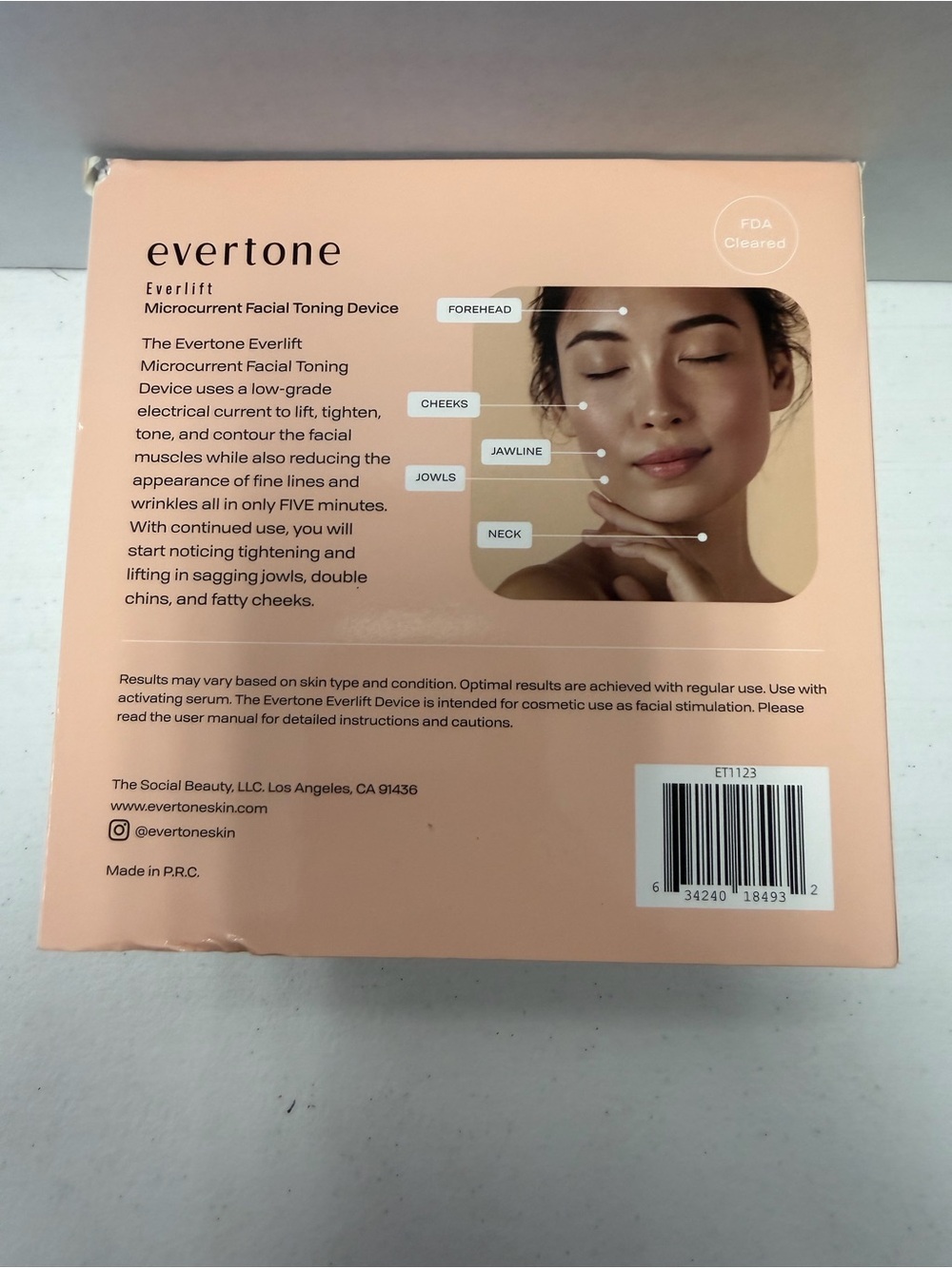 Evertone Everlift Microcurrent Facial Toning Device - Peach